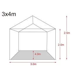 MaxxGarden Partytent Feesttent Paviljoen - 300 X 400 X 250 Cm - Zijwanden - Blauw -Philips Hue Winkel 1200x1200 956