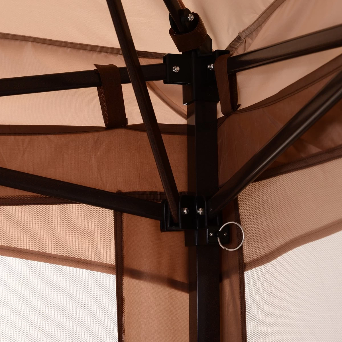 Outsunny Paviljoen Met Zijwanden Partytent Tuintent Popup 3,25 X 3,25 M Khaki 840-166 6 Outsunny Paviljoen Met Zijwanden Partytent Tuintent Popup 3,25 X 3,25 M Khaki 840-166 - Afbeelding 4