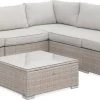 Alice's Garden Loungeset Napoli - 5 Plaatsen - Wicker - 6 Elementen - Beige/Beige -Philips Hue Winkel 1200x462