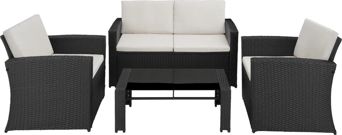 Tectake - Wicker Zitgroep Tuinset Lucca - Zwart - 404131 9 Tectake - Wicker Zitgroep Tuinset Lucca - Zwart - 404131 - Afbeelding 7