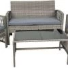 Merkloos Tuin Loungeset Grijs / Bruin - Lounge Set Tuin - Relax Bank - Lounge Bank Tuin - Tuinbank - Loungebank - Tuinset/ Loungebank - Tuinset - Tuinstoel - Loungeset - Rattan Tuinmeubilair - Poly Rotan Tuinmeubelen - Grijs / Bruin -Philips Hue Winkel 1200x498 1