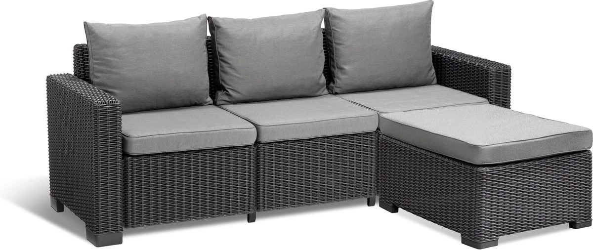 Allibert California Chaise Longue Loungeset - 3 A 4 Personen - Grafiet 4 Allibert California Chaise Longue Loungeset - 3 A 4 Personen - Grafiet - Afbeelding 2