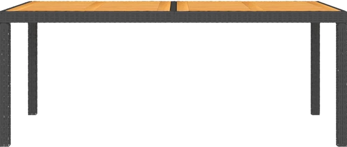 VidaXL Tuintafel 150x90x75 Cm Poly Rattan En Acaciahout Zwart 7 VidaXL Tuintafel 150x90x75 Cm Poly Rattan En Acaciahout Zwart - Afbeelding 5