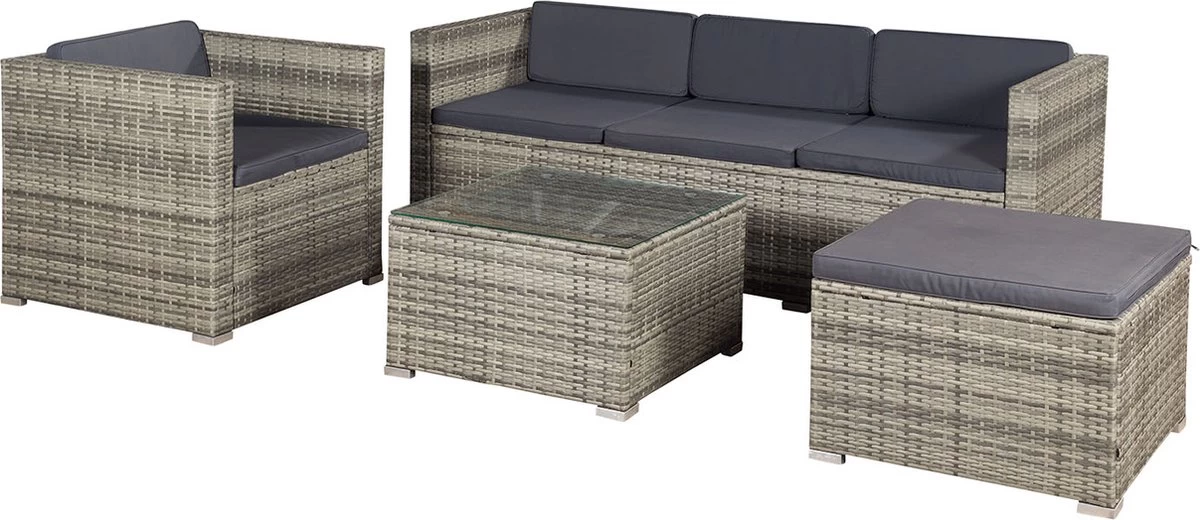 Loungeset Punta Cana - L - Polyrotan 3 Loungeset Punta Cana - L - Polyrotan