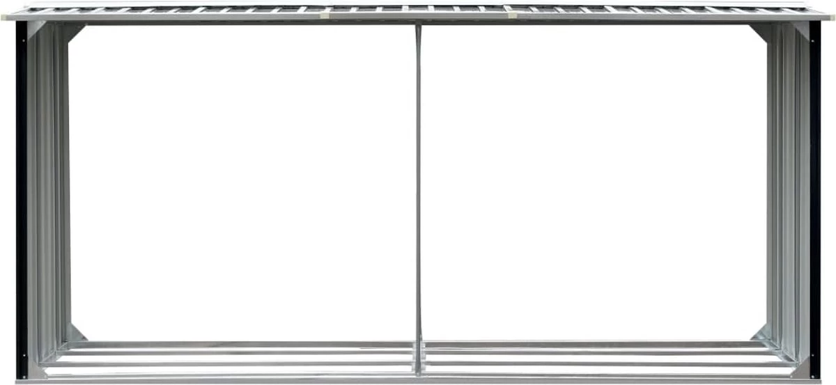 VidaXL Haardhoutschuur 330x92x153 Cm Gegalvaniseerd Staal Antraciet 7 VidaXL Haardhoutschuur 330x92x153 Cm Gegalvaniseerd Staal Antraciet - Afbeelding 5
