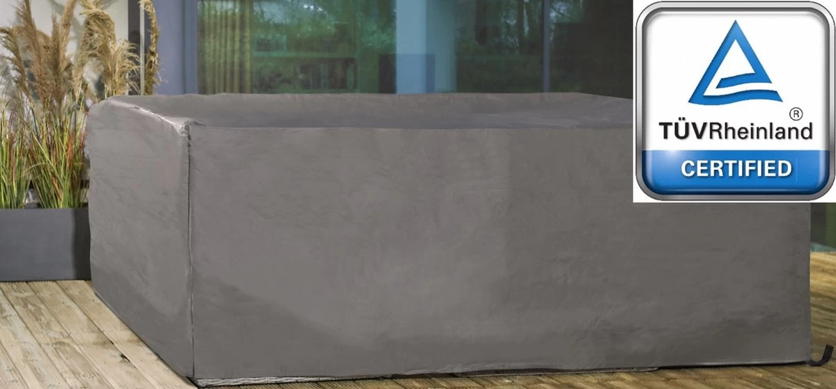 Weersbestendige Beschermhoes Loungeset / Tuinset (met Hoge Tafel) | 260 X 260 X 95 Cm | Premium | Waterproof | TÜV Rheinland Gecertificeerd | Hoes Voor Tuin | Waterdicht | Solution Dyed (verkleuring Onmogelijk) | Grijs / Antraciet 8 Weersbestendige Beschermhoes Loungeset / Tuinset (met Hoge Tafel) | 260 X 260 X 95 Cm | Premium | Waterproof | TÜV Rheinland Gecertificeerd | Hoes Voor Tuin | Waterdicht | Solution Dyed (verkleuring Onmogelijk) | Grijs / Antraciet - Afbeelding 6