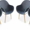 Alice's Garden Kuipstoelen CELEBES - Set Van 4 - Acacia En Kunststof - Grijs