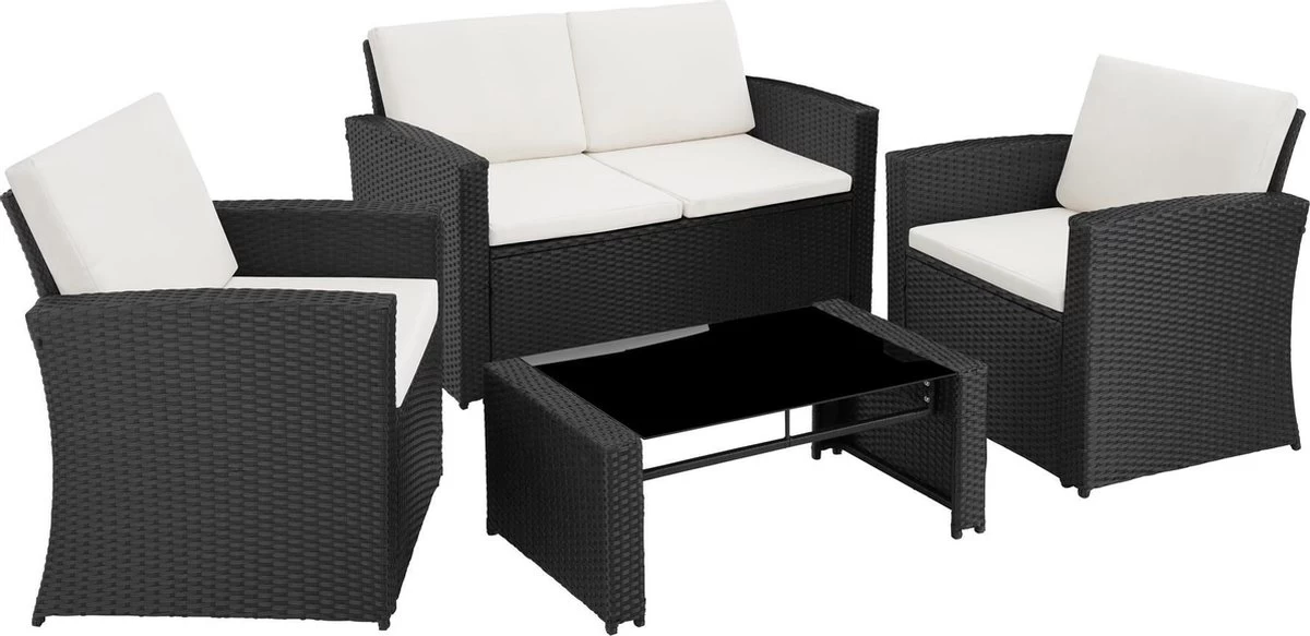 Tectake - Wicker Zitgroep Tuinset Lucca - Zwart - 404131 3 Tectake - Wicker Zitgroep Tuinset Lucca - Zwart - 404131