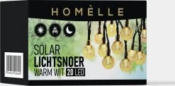 Homèlle Solar Lichtsnoer - 20 LED - 3 + 2 Meter - Warm-wit - ø2cm - Tuinverlichting Op Zonne-energie - Kerstverlichting - Buitenverlichting - Lichtslinger - Lampjes Slinger - Cristal -Philips Hue Winkel 1200x593 1