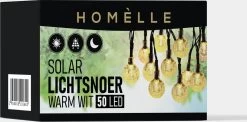 Homèlle Solar Lichtsnoer - 50 LED - 5 + 2 Meter - Warm-wit - ø2cm - Tuinverlichting Op Zonne-energie - Kerstverlichting - Buitenverlichting - Lichtslinger - Lampjes Slinger - Cristal -Philips Hue Winkel 1200x593 2