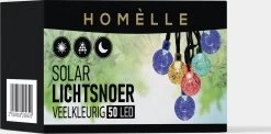 Homèlle Solar Lichtsnoer - 50 LED - 5 + 2 Meter - Multi-color - ø2cm - Tuinverlichting Op Zonne-energie - Kerstverlichting - Buitenverlichting - Lichtslinger - Lampjes Slinger - Cristal -Philips Hue Winkel 1200x594 2