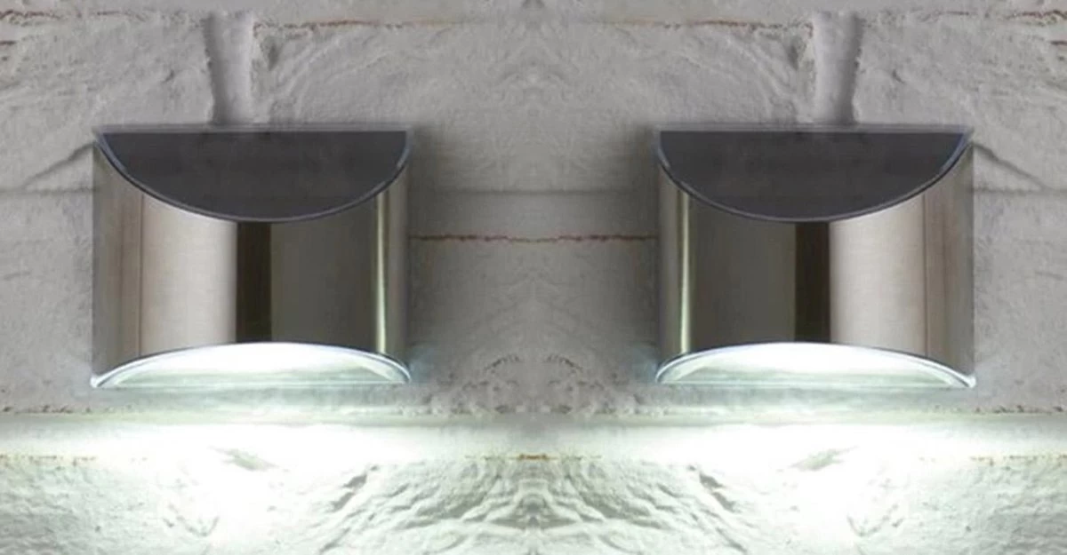 Merkloos Schuttinglamp Lamp Muurlamp Solar Met Sensor Op Zonne-energie. Tuinverlichting. RVS Waterdicht – 10 X 8,5 Cm. 2 Stuks Tuin Tuinlamp 3 Merkloos Schuttinglamp Lamp Muurlamp Solar Met Sensor Op Zonne-energie. Tuinverlichting. RVS Waterdicht – 10 X 8,5 Cm. 2 Stuks Tuin Tuinlamp