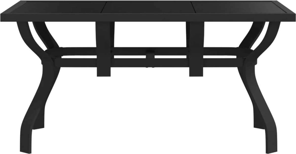 Prolenta Premium - Tuintafel 140x70x70 Cm Staal En Glas Zwart 8 Prolenta Premium - Tuintafel 140x70x70 Cm Staal En Glas Zwart - Afbeelding 6