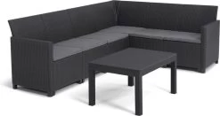 Keter Marie Hoek Loungeset Met Orlando Tafel - 6 Personen - Antraciet