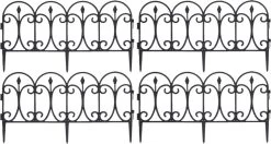 Merkloos Tuinhekjes - 4x Stuks - Kunststof - 60 X 30 Cm - Zwart