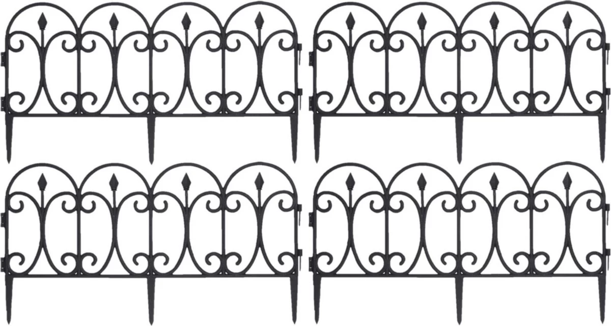 Merkloos Tuinhekjes - 4x Stuks - Kunststof - 60 X 30 Cm - Zwart 3 Merkloos Tuinhekjes - 4x Stuks - Kunststof - 60 X 30 Cm - Zwart