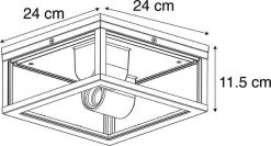 QAZQA Charlois - Design Plafondlamp Voor Buiten - 2 Lichts - L 24 Cm - Zwart - Buitenverlichting -Philips Hue Winkel 1200x648 6