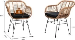 Casaria Polyrotan Kuipstoel Bali - Met Kussens – 2 Stuks -Philips Hue Winkel 1200x649