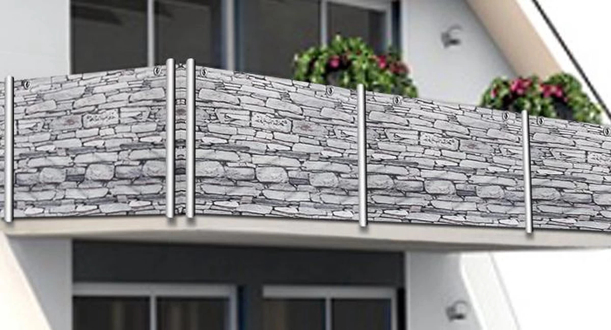 Merkloos Deuba Privacyscherm Voor Balkon/tuinomheining Steen-look 5m 8 Merkloos Deuba Privacyscherm Voor Balkon/tuinomheining Steen-look 5m - Afbeelding 6