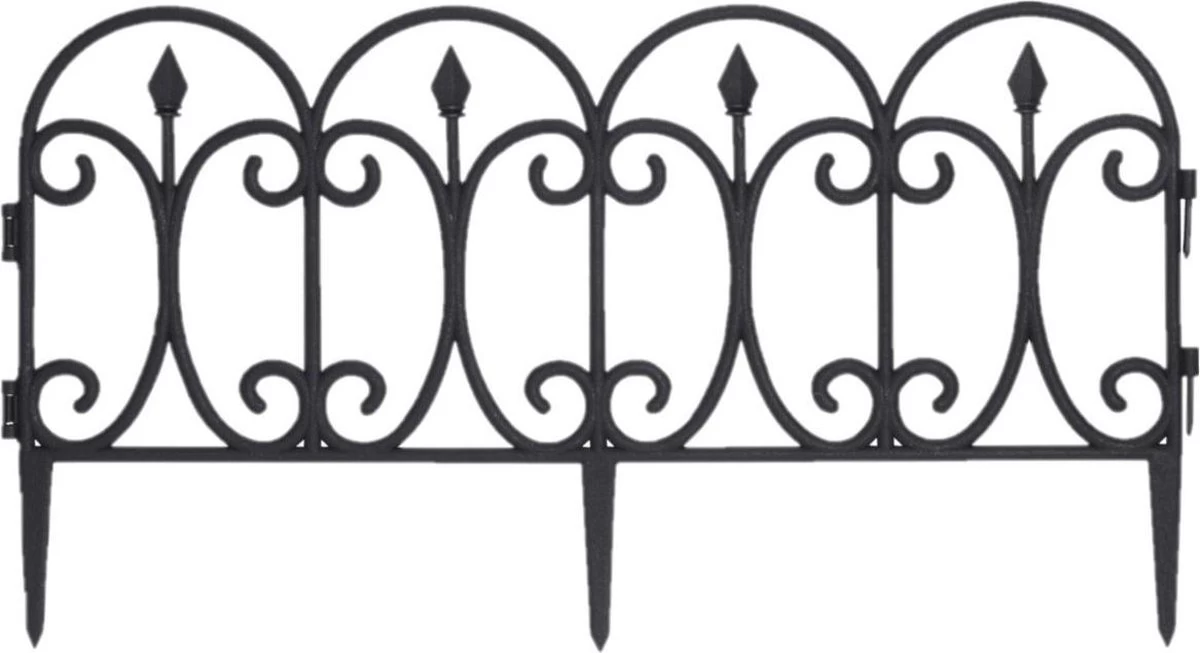Merkloos Tuinhekjes - 4x Stuks - Kunststof - 60 X 30 Cm - Zwart 4 Merkloos Tuinhekjes - 4x Stuks - Kunststof - 60 X 30 Cm - Zwart - Afbeelding 2