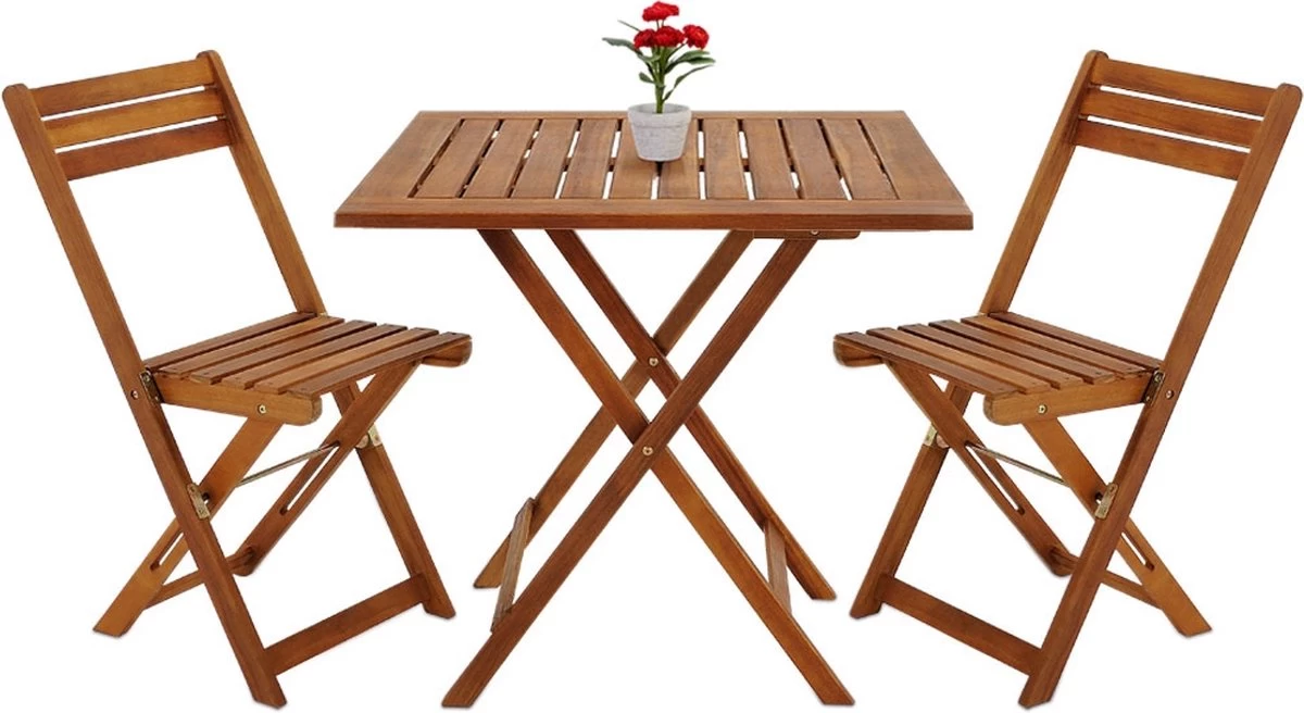 Merkloos Balkonset 3-delig - Acacia Hout 3 Merkloos Balkonset 3-delig - Acacia Hout