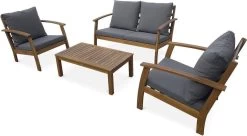 Houten Loungeset 4 Plaatsen - Ushuaïa - Grijs Kussens, Bank, Fauteuils En Lage Tafel Van Acacia, Design 9 Houten Loungeset 4 Plaatsen - Ushuaïa - Grijs Kussens, Bank, Fauteuils En Lage Tafel Van Acacia, Design -Philips Hue Winkel 1200x659 4
