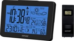 Denver WS-530 Black - Weerstation Met Alarmfunctie - Binnen- En Buitenshuis - Luchtvochtigheid Meter - Indicator Voor Openstaande Ramen - Zwart