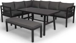 Merkloos Rocco | Loungeset Hoekset Tuinset | Aluminium| Hoekbank, Tuinbank, Tuintafel | 8 Zitplaatsen