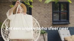 Vita5 Macramé Hangstoel - Voor Binnen En Buiten - Zonder Standaard - Incl. Kussen, Boekenvak En Beschermhoes - Tot 150kg - Zwart -Philips Hue Winkel 1200x675 14