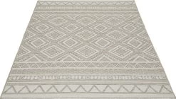 The Carpet Calgary Vloerkleed Voor Buiten En Buiten Buitenkleed Tuintapijt Buitentapijt Beige Diamant 140 X 200 Cm