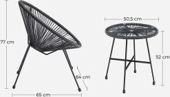 Songmics Balkonmeubilair, Tuinmeubelset, Set Van 3, Zitgroep, Terrasmeubilair, Glazen Tafelblad, 2 Stoelen, Voor Binnen En Buiten, Voor Patio, Tuin, Balkon, Buiten, Zwart GGF013B02 -Philips Hue Winkel 1200x684