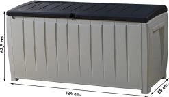 Keter Novel Opbergbox - 340L - 124x55x62.5cm - Grijs -Philips Hue Winkel 1200x692