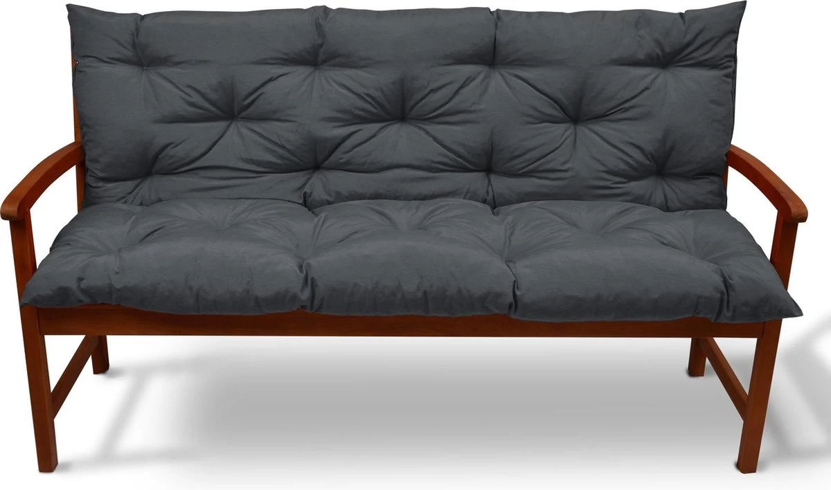 Beautissu Tuinbank Kussen Flair BR - Kussens Voor Tuinmeubelen 120 X 50 X 50 Cm Grafiet Grijs - Zitkussen En Rugkussen 4 Beautissu Tuinbank Kussen Flair BR - Kussens Voor Tuinmeubelen 120 X 50 X 50 Cm Grafiet Grijs - Zitkussen En Rugkussen - Afbeelding 2