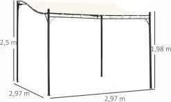 Outsunny Pergola Partytent Paviljoen Overkapping Tent Metaal Crème 297x297 Cm 84C-038 -Philips Hue Winkel 1200x717 4