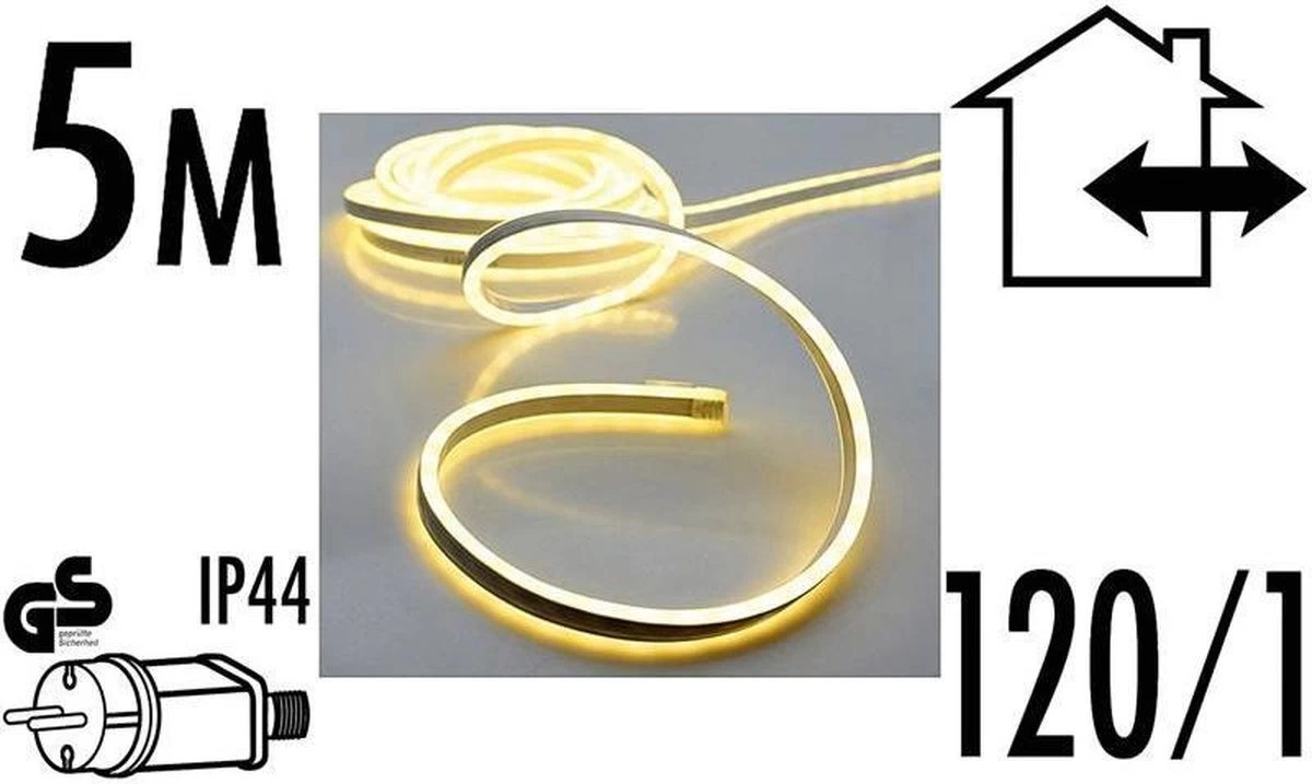 DecorativeLighting Lichtslang 5 Meter - 600 SMD-LED - Warm Wit 5 DecorativeLighting Lichtslang 5 Meter - 600 SMD-LED - Warm Wit - Afbeelding 3