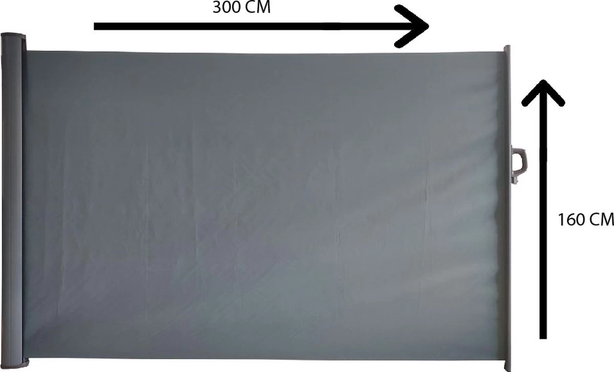 GoodVibes - Uittrekbaar Windscherm Antraciet 160x300 Cm - Oprolbaar - Strand - Camping - Zonnescherm - Schaduw - Terras - Zijluifel 5 GoodVibes - Uittrekbaar Windscherm Antraciet 160x300 Cm - Oprolbaar - Strand - Camping - Zonnescherm - Schaduw - Terras - Zijluifel - Afbeelding 3
