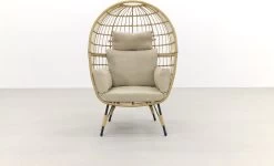 Lola Egg Relaxstoel - Natural Sand - Mand Stoel -Philips Hue Winkel 1200x730