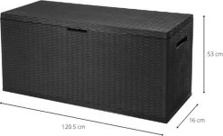 Verrijdbare Tuinkussen Opbergbox - Rattan Look - Zwart - 350 Liter -Philips Hue Winkel 1200x733 3