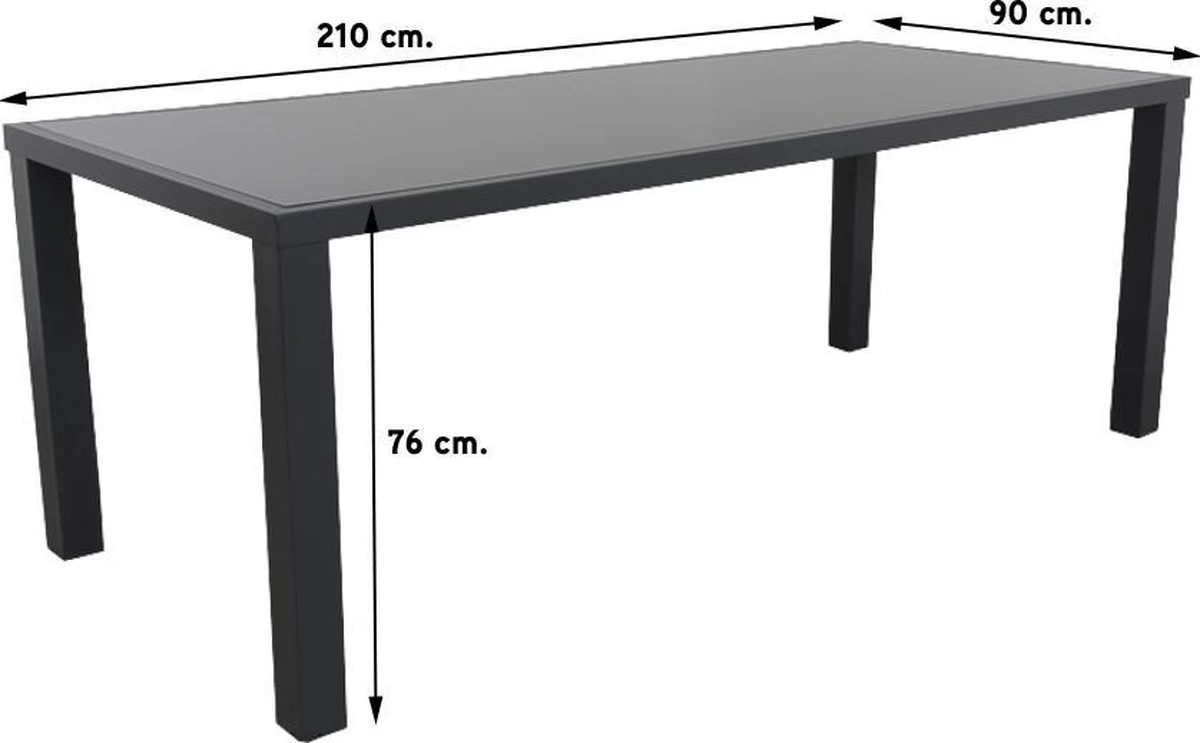 Alma Tuintafel Antraciet - 210 X 90 Cm. 11 Alma Tuintafel Antraciet - 210 X 90 Cm. - Afbeelding 9