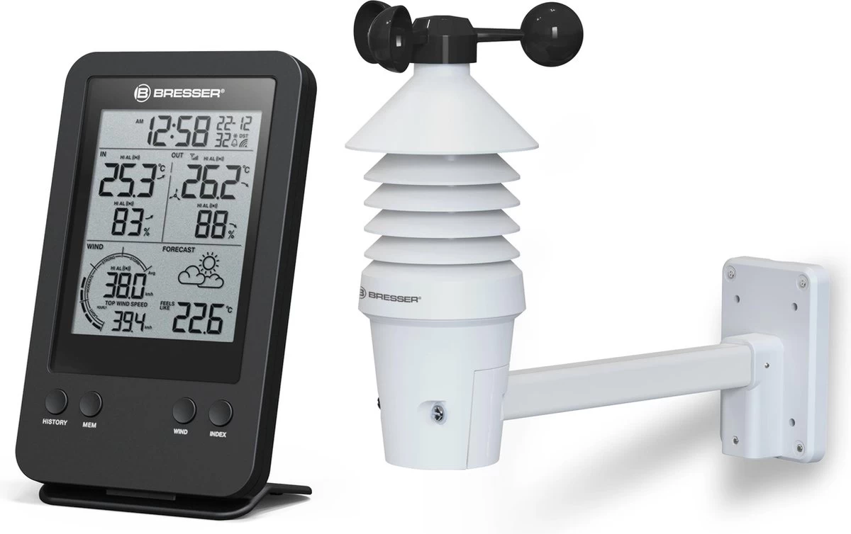 Bresser Professionele 3-in-1 Windmeter Incl. Luchtvochtigheids- En Temperatuurmeter 3 Bresser Professionele 3-in-1 Windmeter Incl. Luchtvochtigheids- En Temperatuurmeter