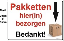 A5 Bord Pakketten Hier(in) Bezorgen, Geen Sticker, Instructiebord Bezorger Pakketdienst Pakketbox Pakketbrievenbus Pakketkluis -Philips Hue Winkel 1200x756 2