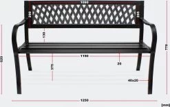 Tuinbank - Marijke -Tuinbankje - Tuinbank Metaal - Tuinbank Hout - Weersbestendig - 126 X 53 X 77 Cm -Philips Hue Winkel 1200x759 2