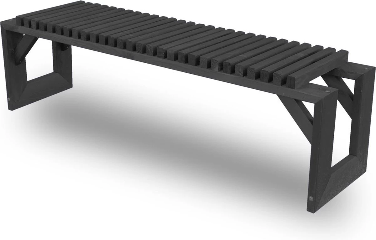 Tuinbank Design 2023 - 150CM - Grenen Hout - Zwart 7 Tuinbank Design 2023 - 150CM - Grenen Hout - Zwart - Afbeelding 5