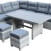 Merkloos Rivièra | Loungeset Hoekset Dining Set Tuinset | Wicker | Hoekbank, Hoge Tuintafel, 2 Hockers | 6 Zitplaatsen -Philips Hue Winkel 1200x770 2