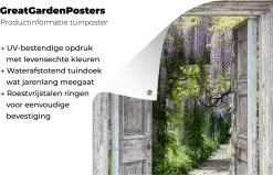 Tuinposter - Doorkijkje - Lente - Bos - Stenen - 120x180 Cm - Tuinschilderij - Tuin- Tuindoek -Philips Hue Winkel 1200x772 4
