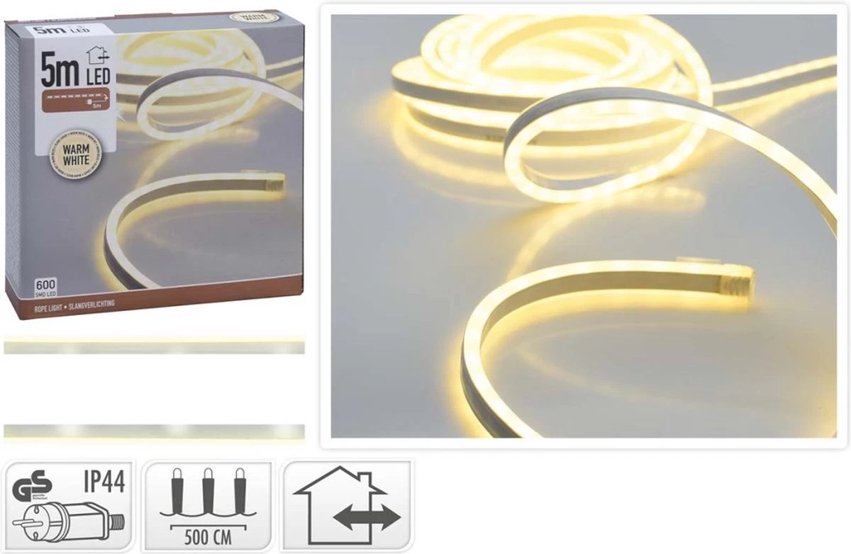 DecorativeLighting Lichtslang 5 Meter - 600 SMD-LED - Warm Wit 9 DecorativeLighting Lichtslang 5 Meter - 600 SMD-LED - Warm Wit - Afbeelding 7