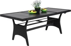 Casaria Polyrattan Tuintafel - WPC Tafelblad 190x90x74 Cm – Zwart -Philips Hue Winkel 1200x783 12