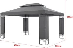 Paviljoen Lanciano Partytent 4x3x2,65 Cm Donkergrijs 10 Paviljoen Lanciano Partytent 4x3x2,65 Cm Donkergrijs -Philips Hue Winkel 1200x788 1