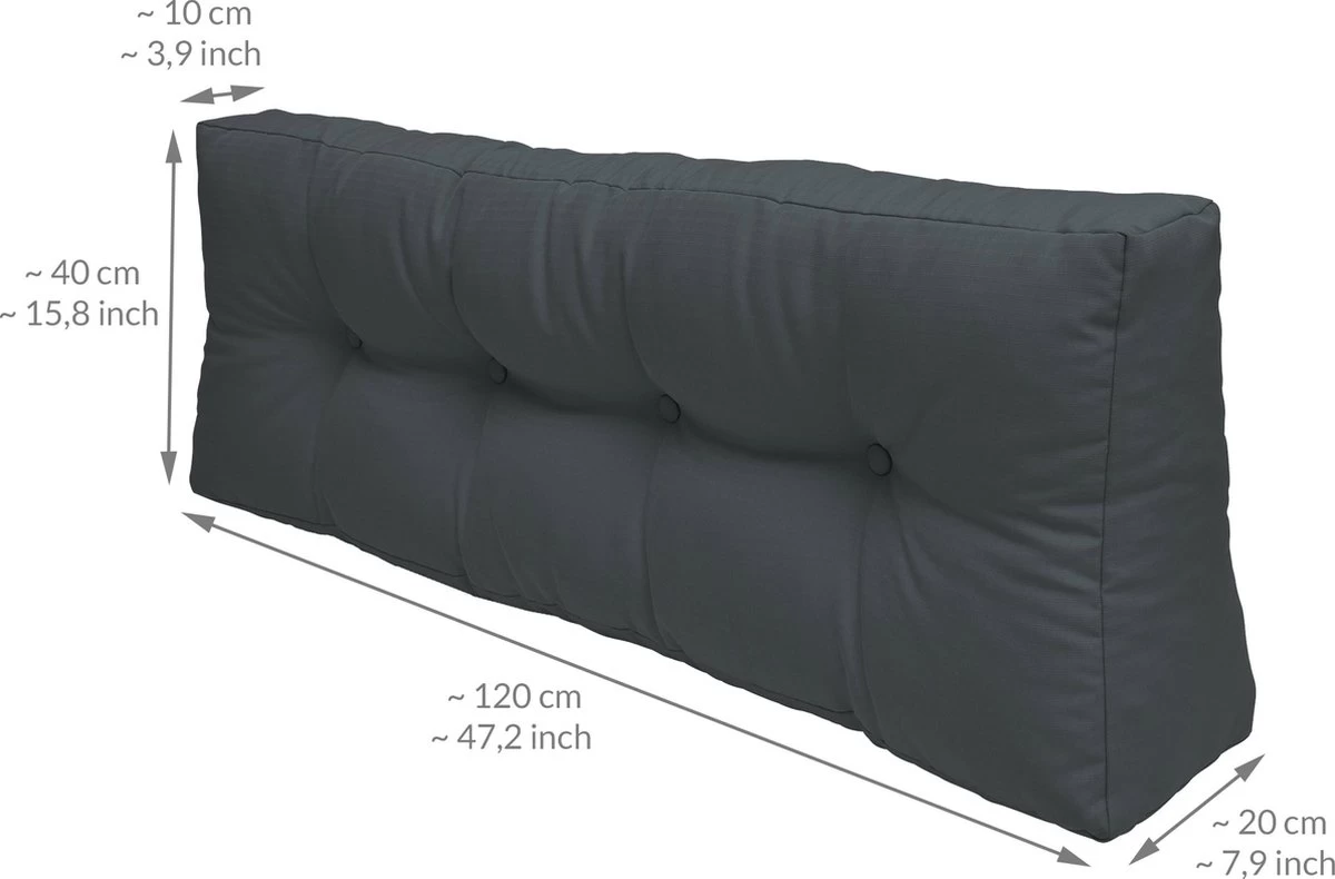 Beautissu Eco Elements Palletkussen – Rugkussen 120x40x15 Cm Voor Palletbank - Kussen Graphiet Grijs - Palletkussens In Matraskussen Kwaliteit 7 Beautissu Eco Elements Palletkussen – Rugkussen 120x40x15 Cm Voor Palletbank - Kussen Graphiet Grijs - Palletkussens In Matraskussen Kwaliteit - Afbeelding 5