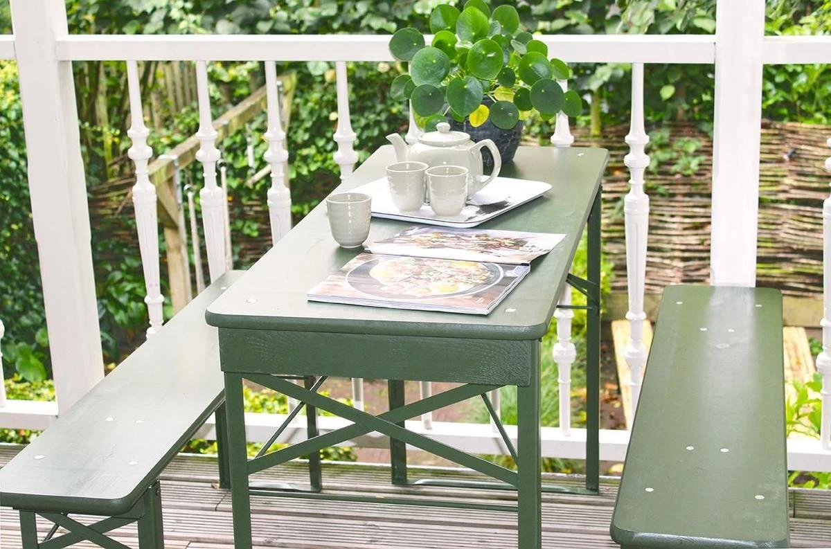 MaximaVida Inklapbare Biertafel Berlijn 120 X 50 Cm Olijfgroen - FSC Hout 6 MaximaVida Inklapbare Biertafel Berlijn 120 X 50 Cm Olijfgroen - FSC Hout - Afbeelding 4